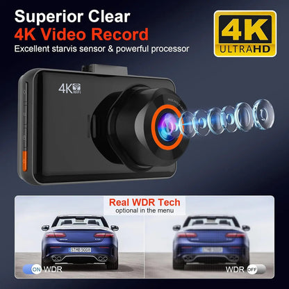 4K  Front And Rear Dual Lens Dash Cam