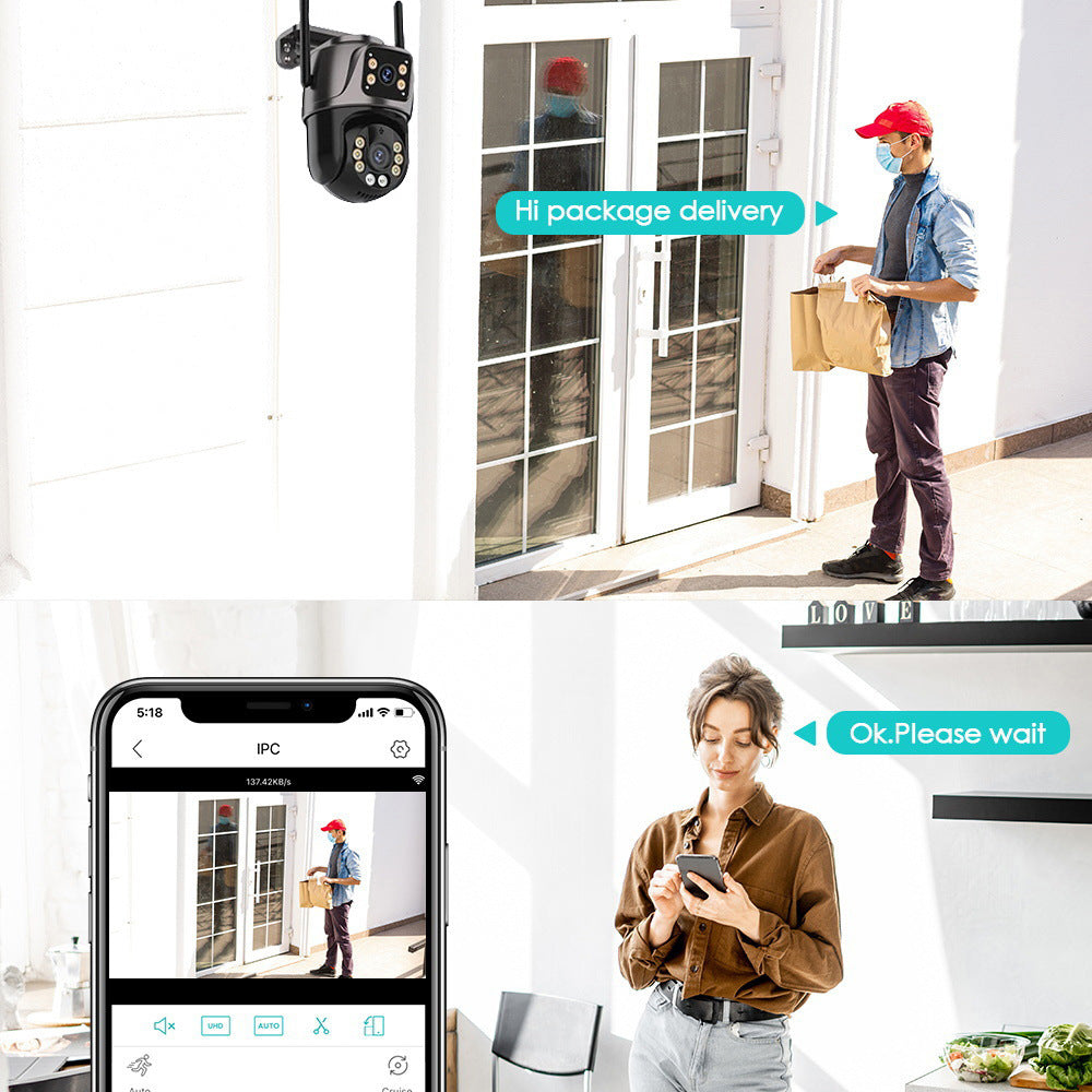 Wireless Outdoor Dual Lens Security Camera