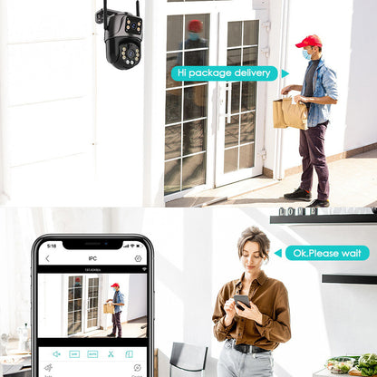 Wireless Outdoor Dual Lens Security Camera