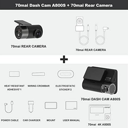 4K Dash Cam 24H Support Parking Monitor Rear
