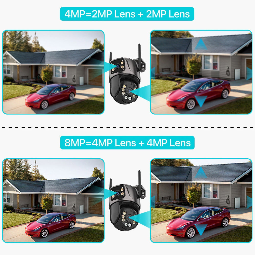 Wireless Outdoor Dual Lens Security Camera